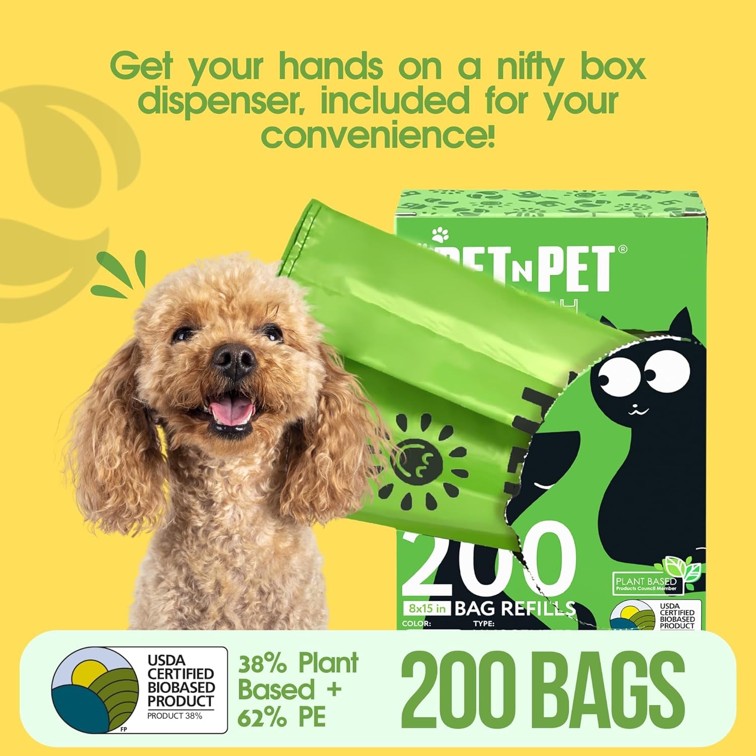 200 Counts Unscented Dog Poop Bags with Tie Handles