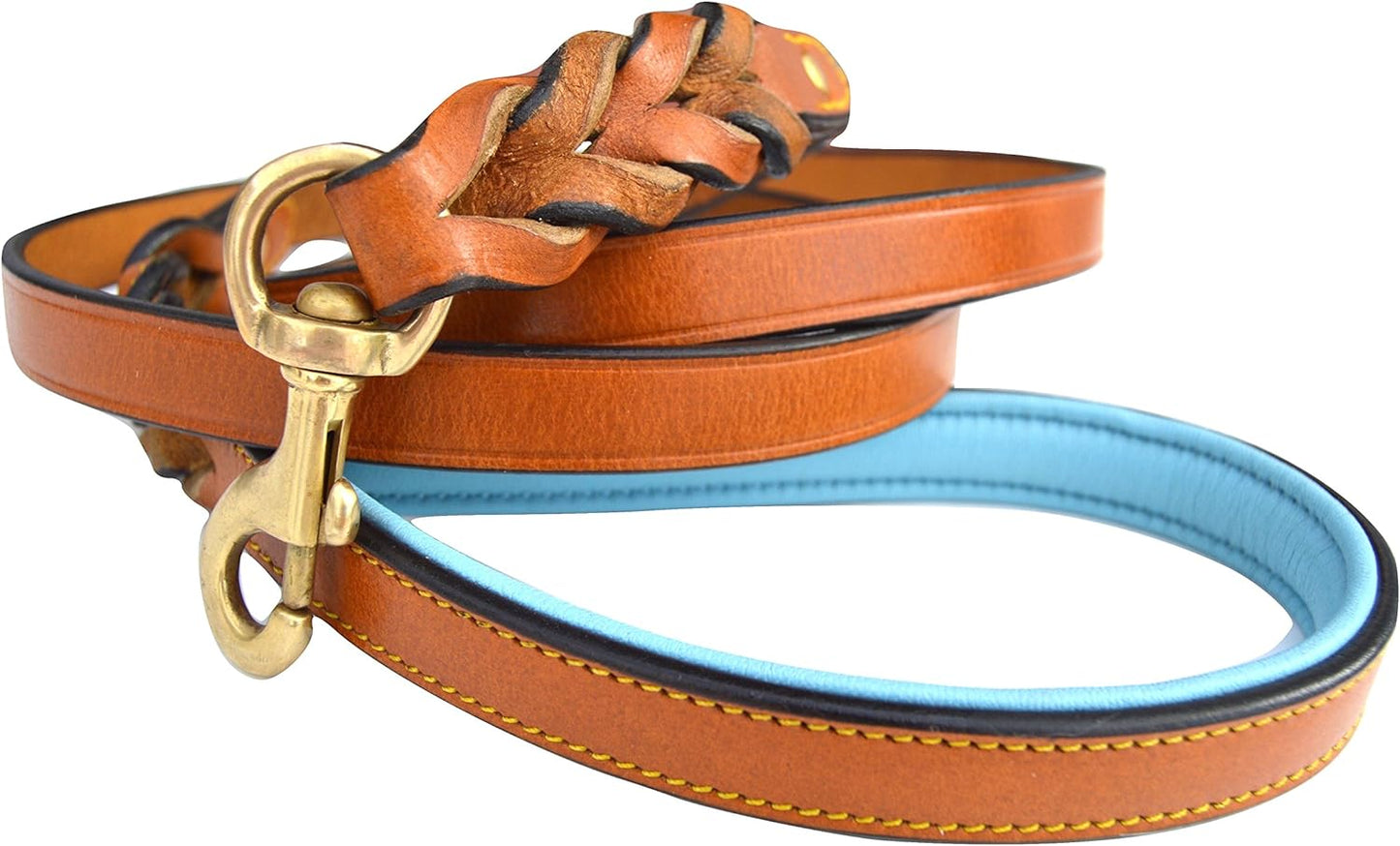 100% Leather Braided Dog Leash