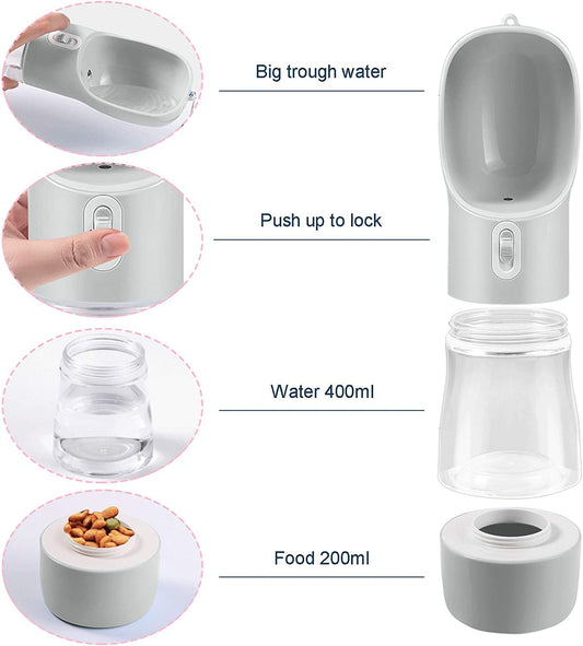 All-in-1 Pet Water Bottle (Silver/258Ml)