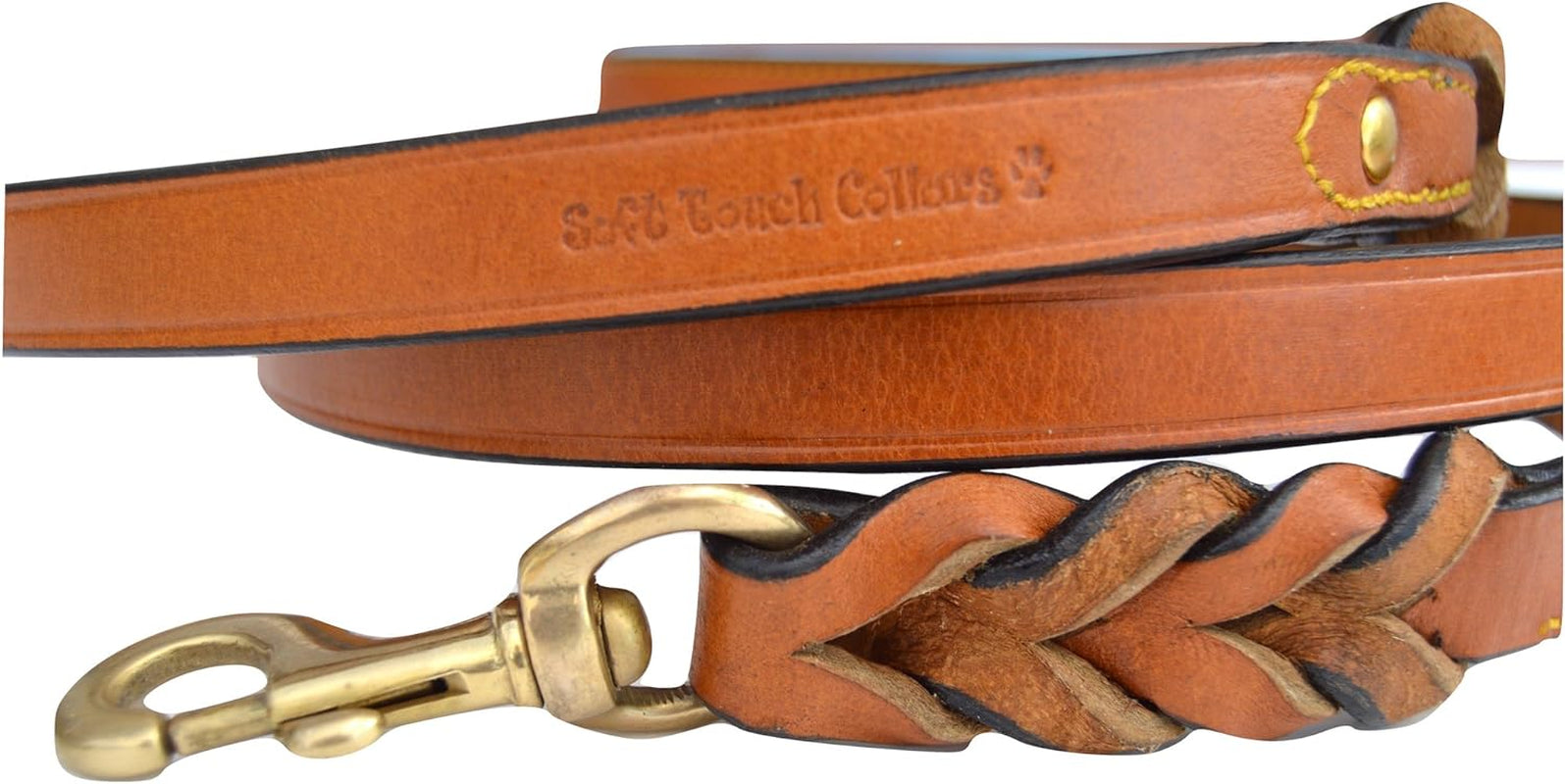 100% Leather Braided Dog Leash