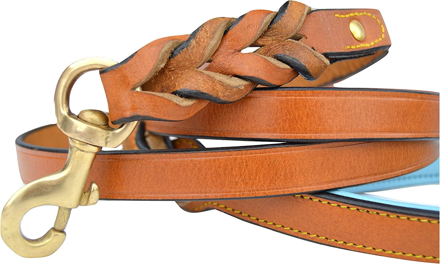 100% Leather Braided Dog Leash