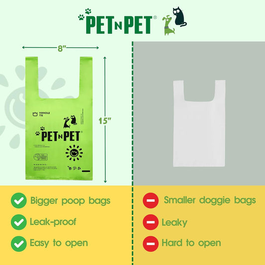 200 Counts Unscented Dog Poop Bags with Tie Handles