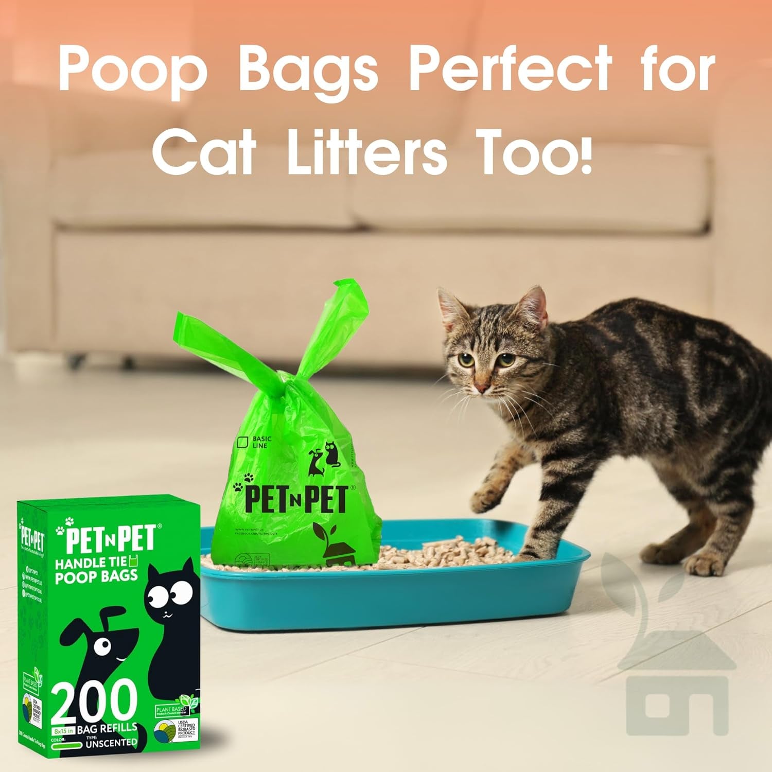 800 Count Unscented Dog Poop Bags with Tie Handles