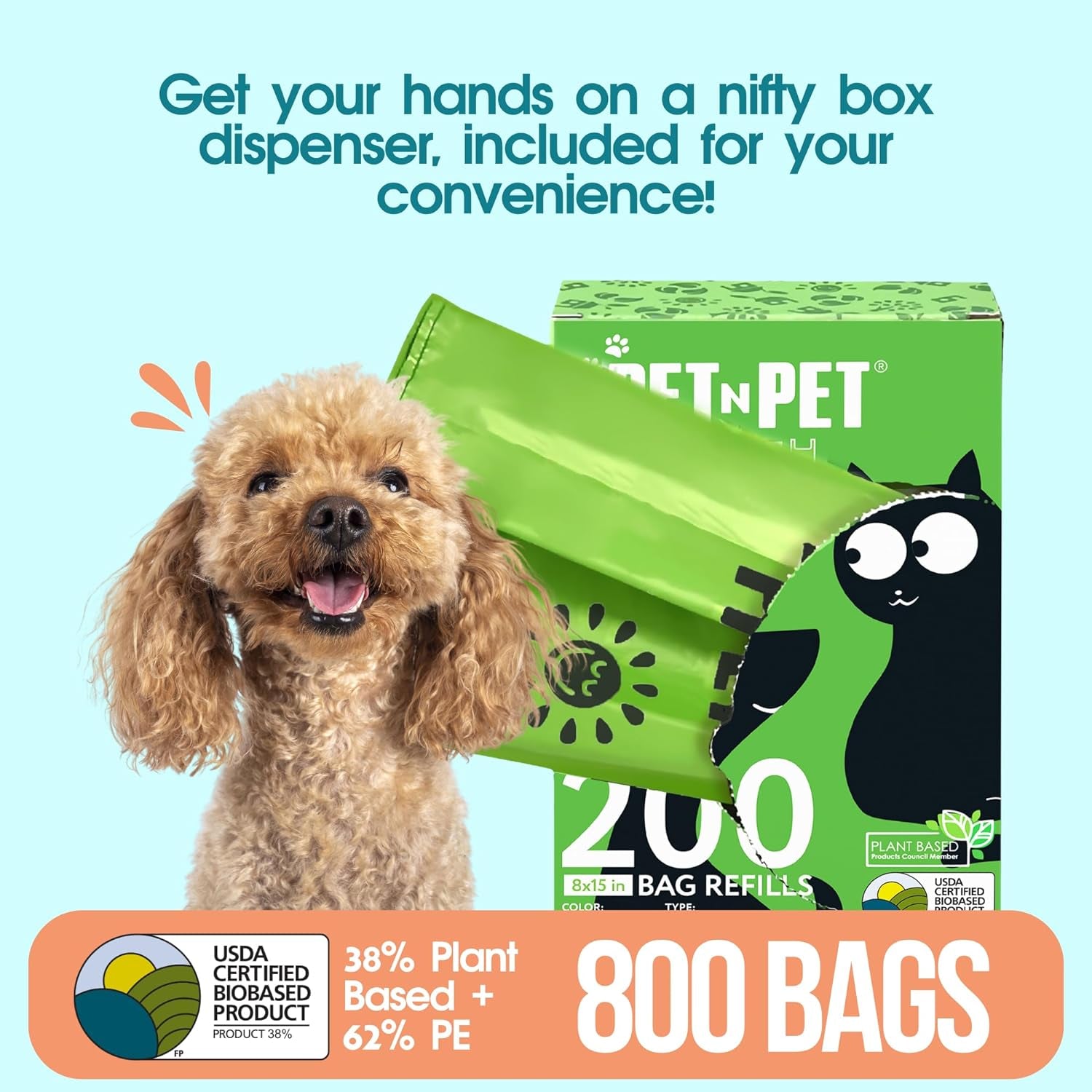 800 Count Unscented Dog Poop Bags with Tie Handles