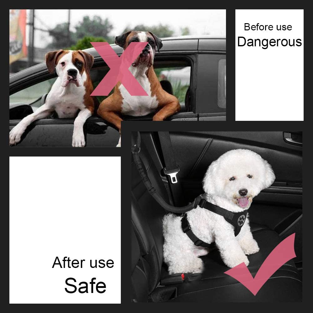 Dog Seat Belt, 2 Pack Pet Car Seatbelt Headrest Restraint